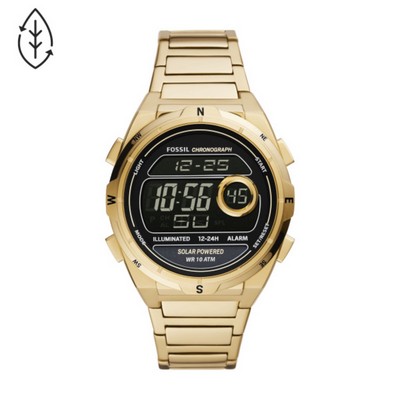 Fossil Everett Solar Digital Men's Stainless Steel Sport Watch