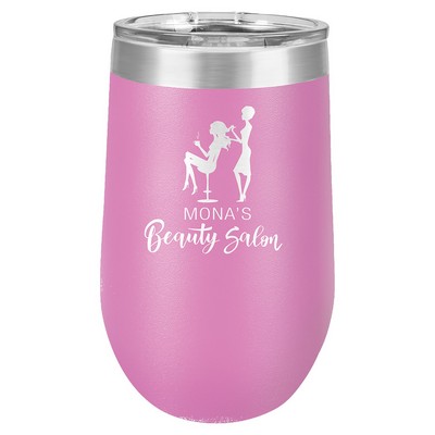 16 Oz. Light Purple Stemless Tumbler w/Lid