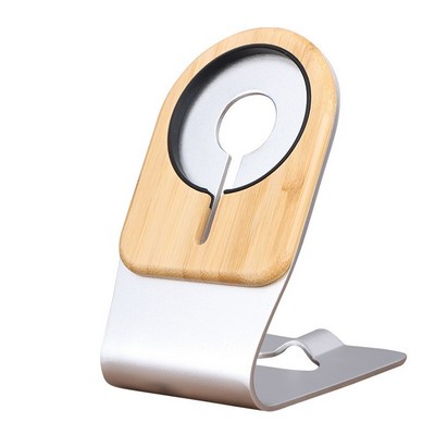 Wood Desktop Magnetic Wireless Charger Phone Holder