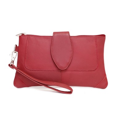 Ashlin® Designer Natasha Cranberry Red Mid Sized Wristlet