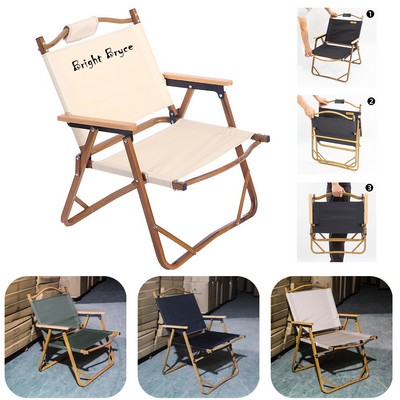 Folding Chair Camping Chair Portable Outdoor Beach Chairs Wood Texture Chair