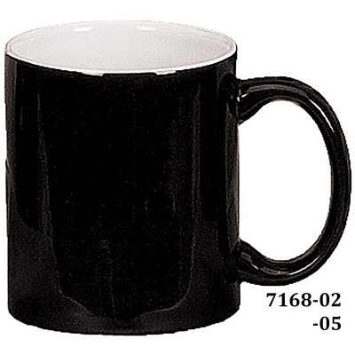 11 Oz. White/Black C Handle Mug