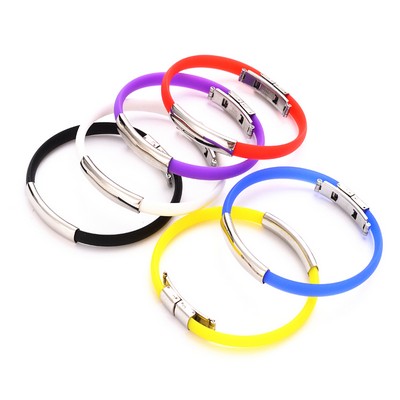 Stainless Steel Silicone Wristband