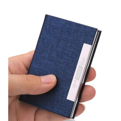 PU Leather Metal Business Card Holder