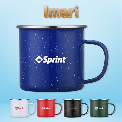 Imari 16 oz Speckled Enamel Mug with Stainless Steel Rim