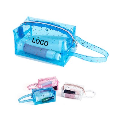 Portable Clear Glitter Toiletry Bag