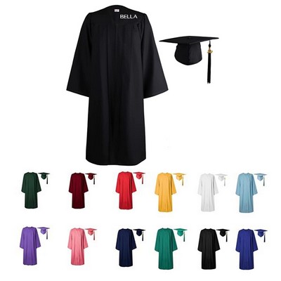 Matte Graduation Gown Cap Tassel Set