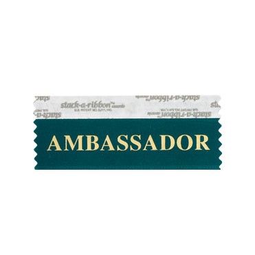 Ambassador Stk A Rbn Teal Ribbon Gold Imprint