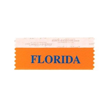 Florida Stk A Rbn Orange Ribbon Blue Imprint