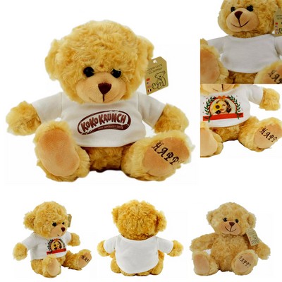 Happy Teddy Bear W/ Full-Color Logo On Shirt