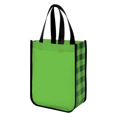 9" Round Corner Non Woven Laminated Shopper Tote Bag