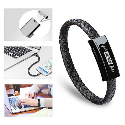 Leather USB Charging Cable Bracelet