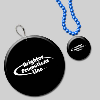 2 1/2" Digi-Printed Black Plastic Medallion Badge