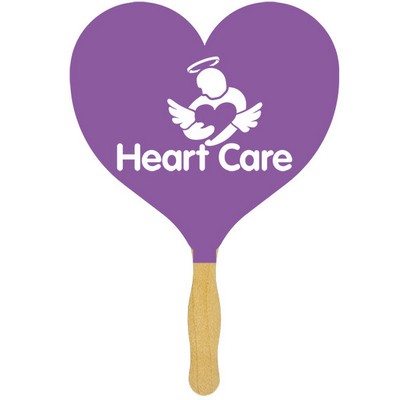 Heart Glued Hand Fan (1 Side/ 1 imprint color)