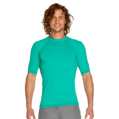 Adult Short Sleeve Rash Guard - Turquoise