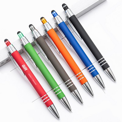 Stylus Click Action Aluminum Ballpoint Pen