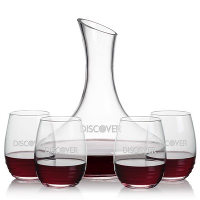 Kanata Carafe & 4 Ramira Stemless Wine