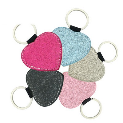 Bling Heart Shaped PU Key Chain