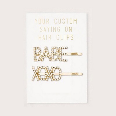 Rhinestone Bobby Pins on Custom Card