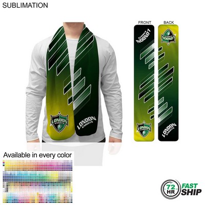 72 Hr Fast Ship -Ultra Soft and Smooth Microfleece Scarf, 8x60, Sublimated BOTH sides