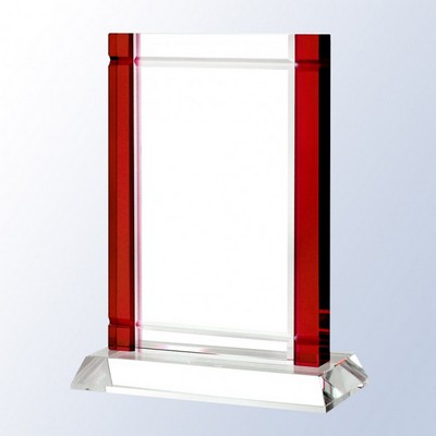 Red Deco Crystal Award, 7 3/4"H