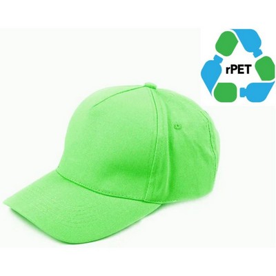 Structured 5 Panel rPET Recycled 100% Polyester Baseball Cap