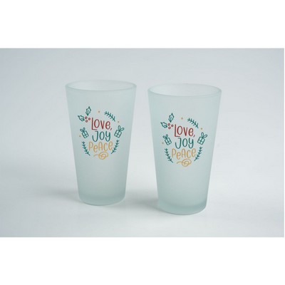 Frosted Pint Glass Set Of 2