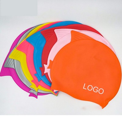 Fish Shape Silicone Swim Cap For Kids