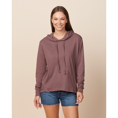 Enza Ladies Essential Long Sleeve Hooded Tee