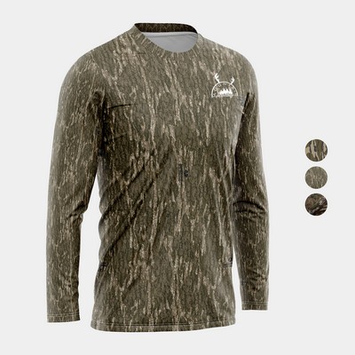 Mossy Oak® Men's 4.4 Oz. Polyester Interlock Long Sleeve T-Shirt