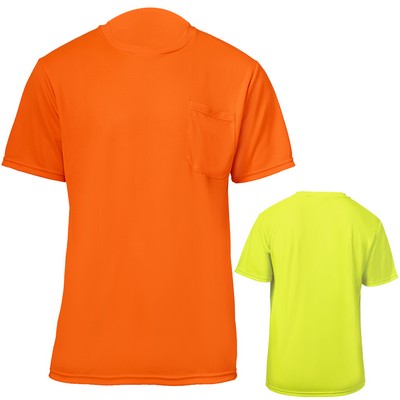 Non-ANSI High Vis Short Sleeve Safety Tee Shirt W/ Pocket