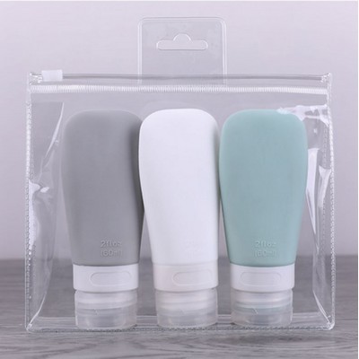 2 OZ Travel Bottles Set For Toiletries, Tsa Approved Travel Size Containers Leak Proof (3 Pcs Set)