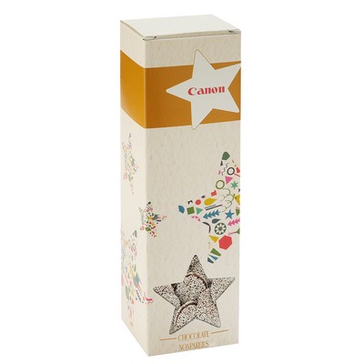 Holiday Candy Box with Die Cut Star Window - Dark Chocolate Nonpareils