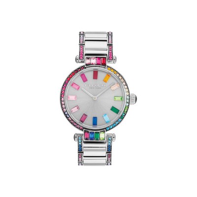 Coach® Ladies Cary Stainless Steel Watch w/Rainbow Baquette