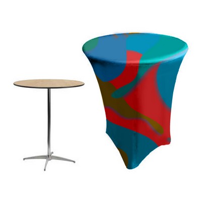 30 x 43 Inch Spandex Cocktail Table Cover, Custom Printed Table Cover With Leg