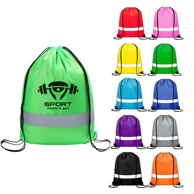 Drawstring Reflective Backpack