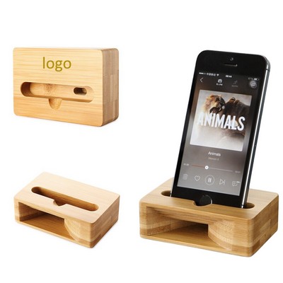 Wood Cell Phone Stand w/Sound Amplifier