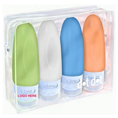 2OZ Portable Travel Silicone Bottles 4 pcs Set