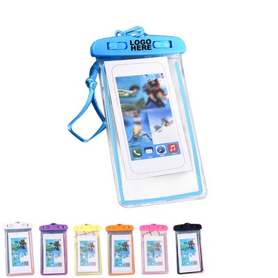 Portable Fluorescent Waterproof Phone Pouch with Neck Strap