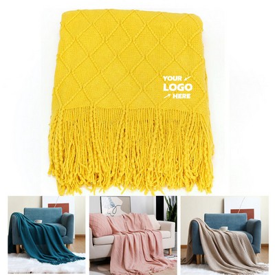 Oversized Fringed Blanket