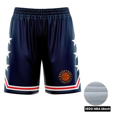 Unisex And Kids' Full Sublimation Basketball Short Length Shorts - 180g Nba Fabric