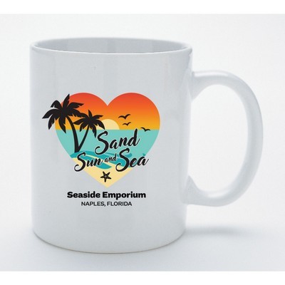 Full Color White Ceramic Mug 11 Oz