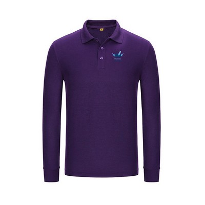 Custom Long Sleeve Stretch Tech Polo Shirt