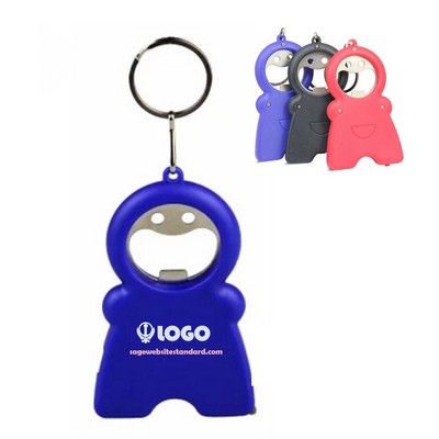 3in1 Smile Keychain Opener Light With Tape Measure