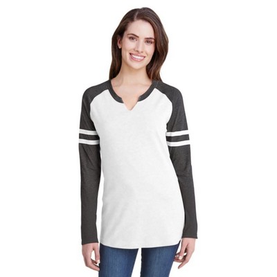 LAT Ladies' Gameday Mash-Up Long Sleeve Fine Jersey T-Shirt