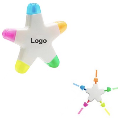 Star Shaped 5 Color Highlighters