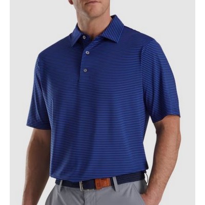 FootJoy® ProDry® Performance Ocean Blue/Black Lisle Feeder Stripe Shirt