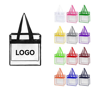 Stadium Clear Zipper Tote Bag (Custom)