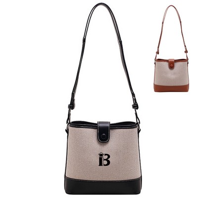 Canvas Crossbody Bag Trend Color Clash for Women