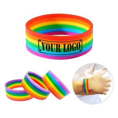 Splicing Rainbow Silicone Wristbands